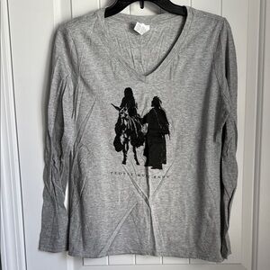 Gray Long Sleeve Graphic Tee